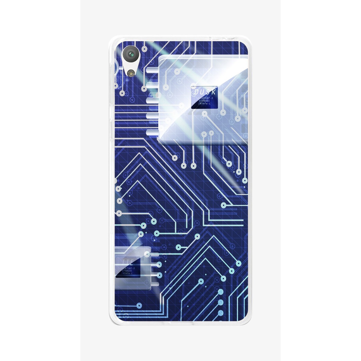 Funda Gel Tpu para Sony Xperia E5 Diseño Circuito Dibujos