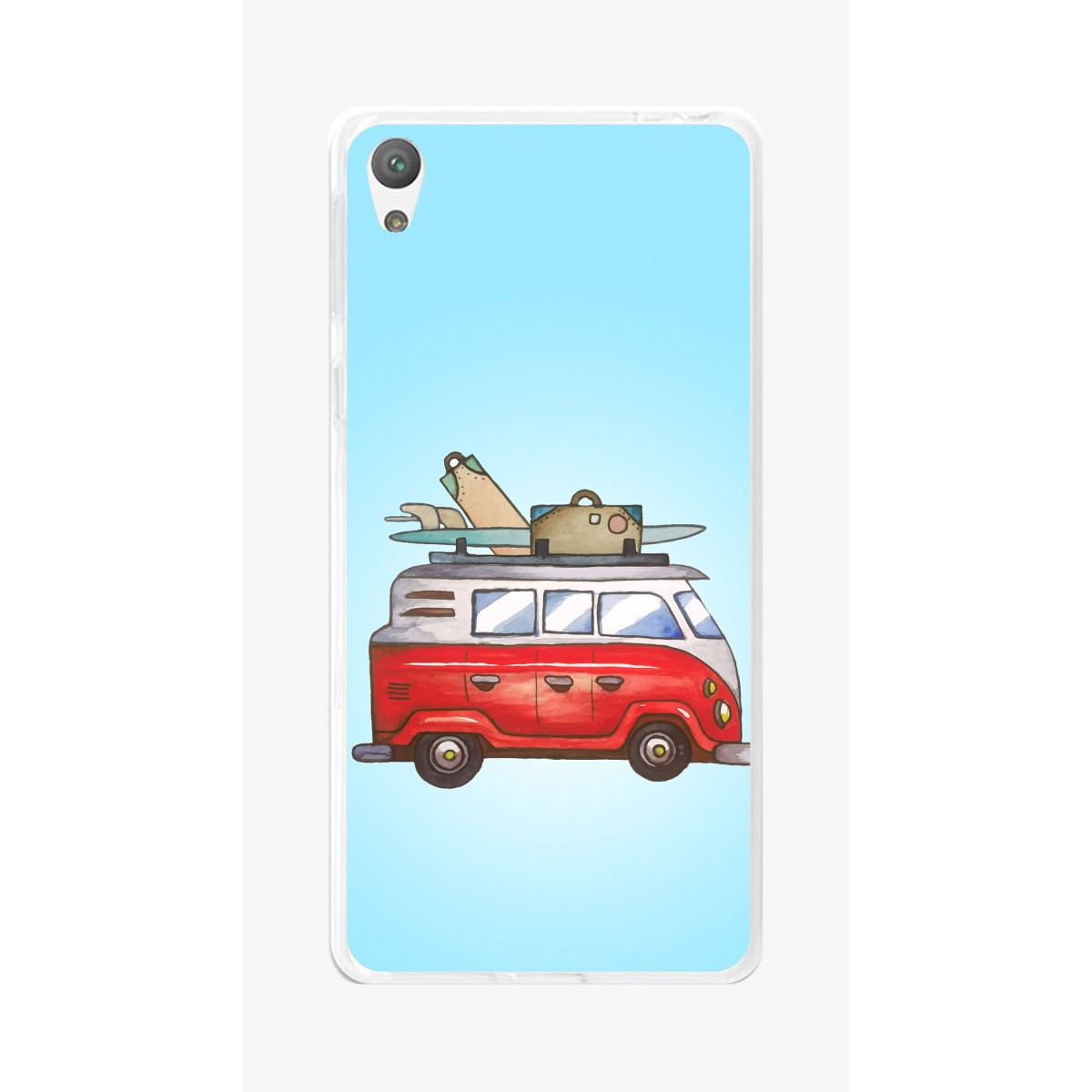 Funda Gel Tpu para Sony Xperia E5 Diseño Furgoneta Dibujos