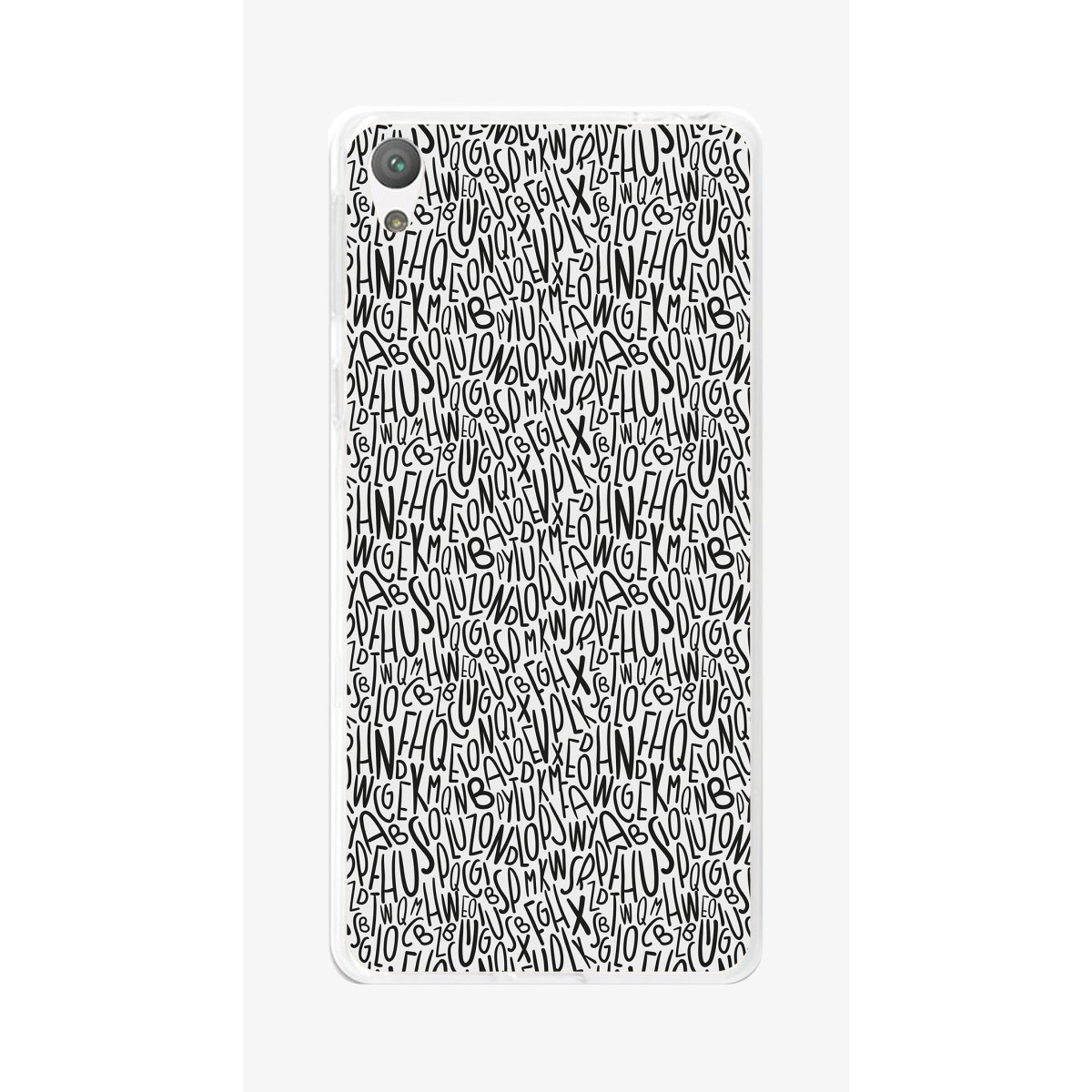 Funda Gel Tpu para Sony Xperia E5 Diseño Letras Dibujos