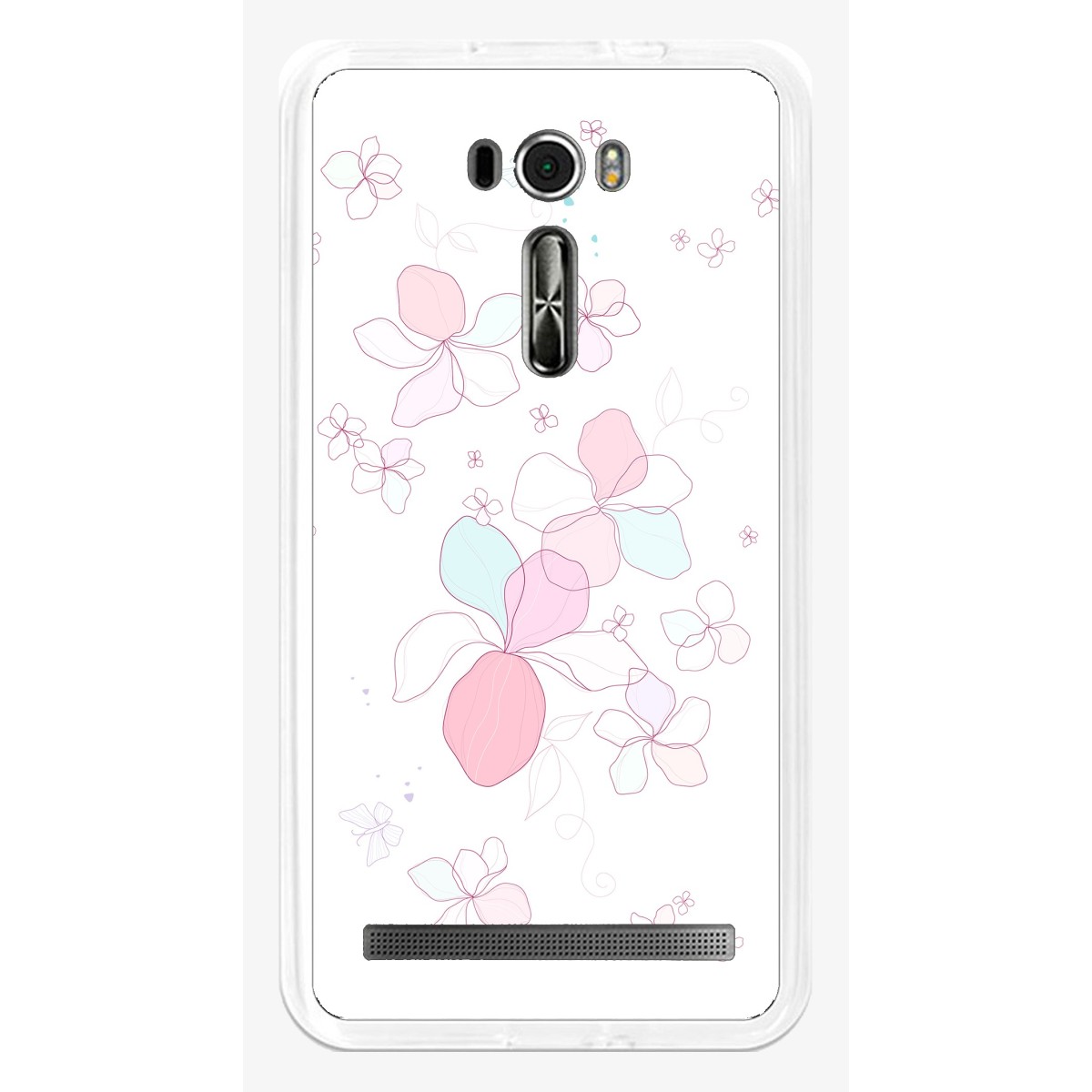 Funda Gel Tpu para Asus Zenfone 2 Laser 6" Ze601Kl Diseño Flores-Minimal Dibujos