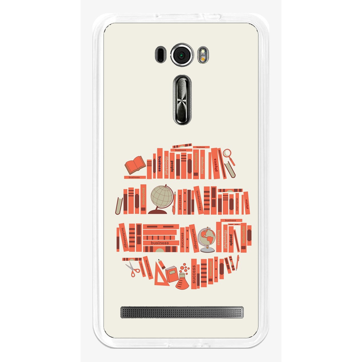 Funda Gel Tpu para Asus Zenfone 2 Laser 6" Ze601Kl Diseño Mundo-Libro Dibujos
