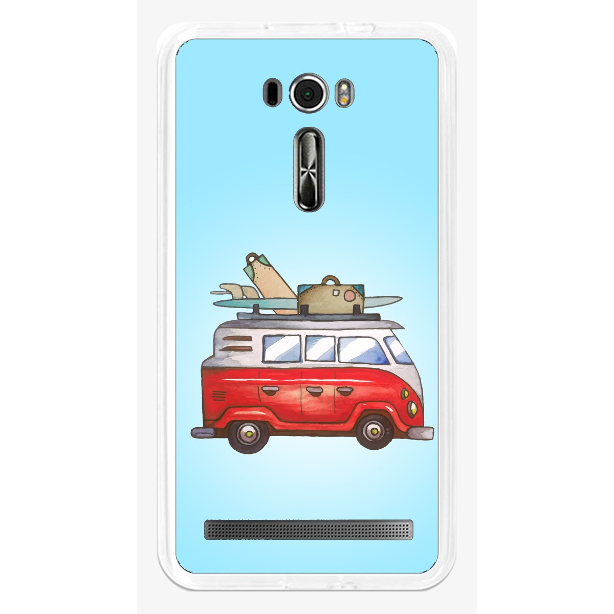 Funda Gel Tpu para Asus Zenfone 2 Laser 6" Ze601Kl Diseño Furgoneta Dibujos