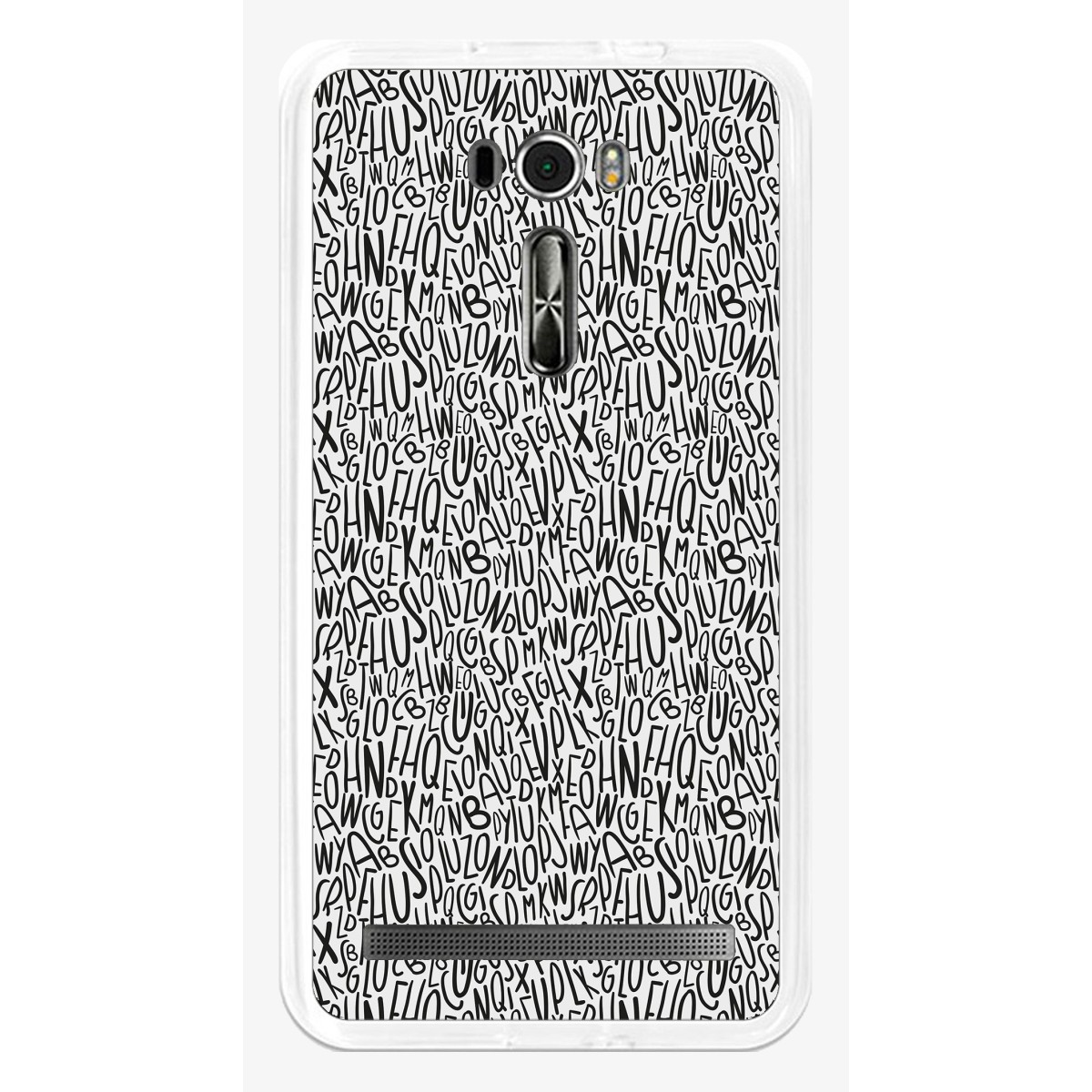 Funda Gel Tpu para Asus Zenfone 2 Laser 6" Ze601Kl Diseño Letras Dibujos
