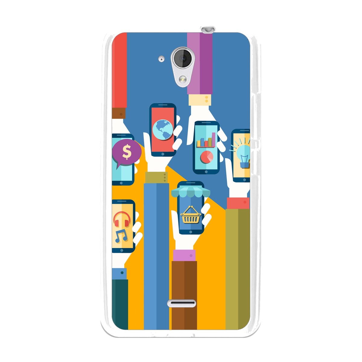 Funda Gel Tpu para Hisense F20 Diseño Apps Dibujos