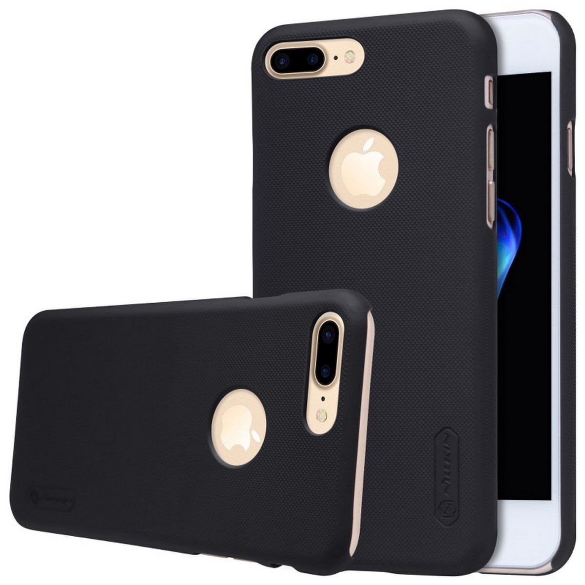 Carcasa Funda Negra Nillkin Modelo Frosted + Protector para Iphone 7 Plus / 8 Plus