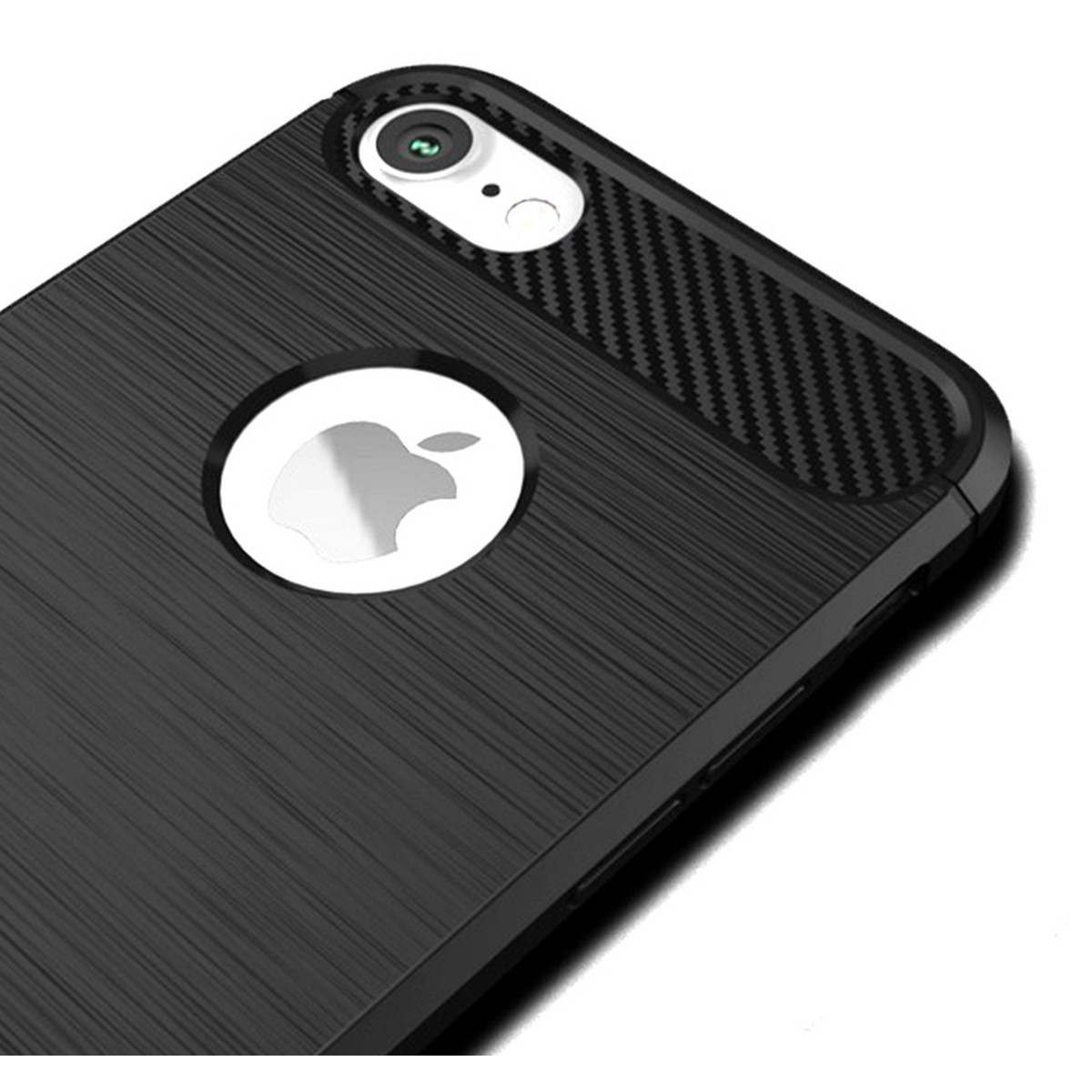 Funda Gel Tpu Tipo Carbon Negra para Iphone 7 /  8