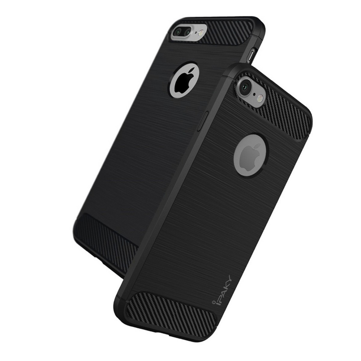 Funda Gel Tpu Ipaky Carbon Negra para Iphone 7 Plus / 8 Plus