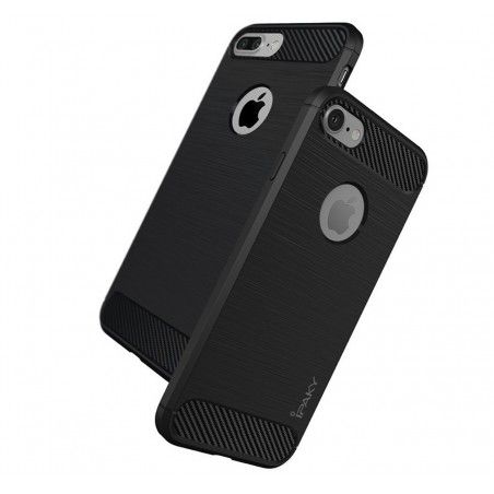 Funda Gel Tpu Ipaky Carbon Negra para Iphone 7 Plus / 8 Plus