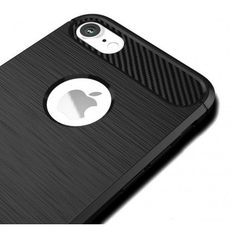 Funda Gel Tpu Ipaky Carbon Negra para Iphone 7 Plus / 8 Plus