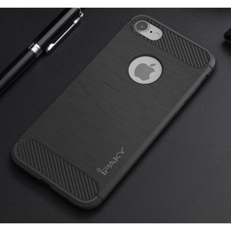 Funda Gel Tpu Ipaky Carbon Negra para Iphone 7 Plus / 8 Plus
