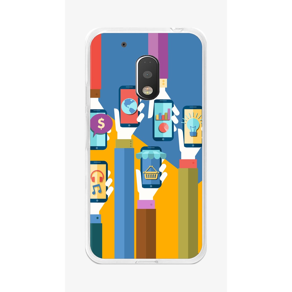 Funda Gel Tpu para Motorola Moto G4 Play Diseño Apps Dibujos
