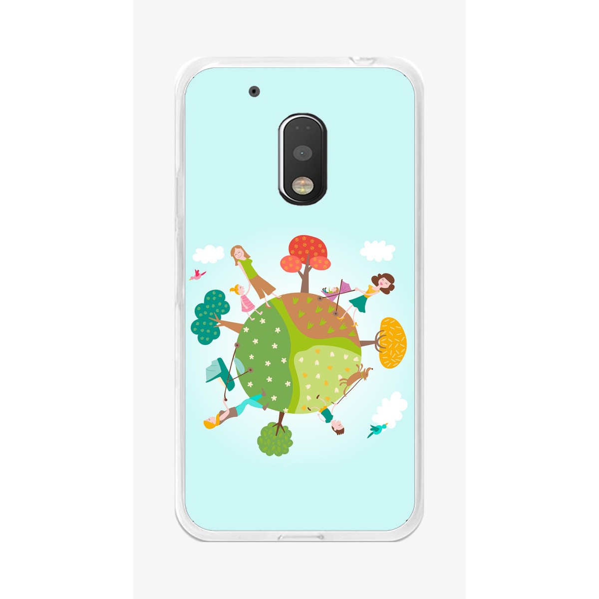 Funda Gel Tpu para Motorola Moto G4 Play Diseño Familia Dibujos