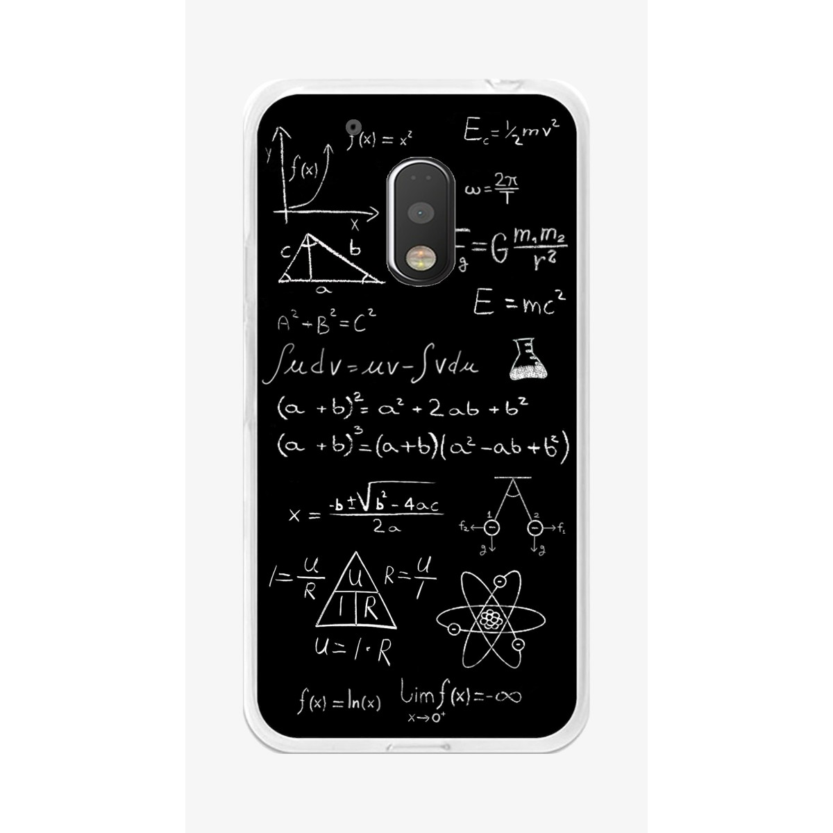 Funda Gel Tpu para Motorola Moto G4 Play Diseño Formulas Dibujos