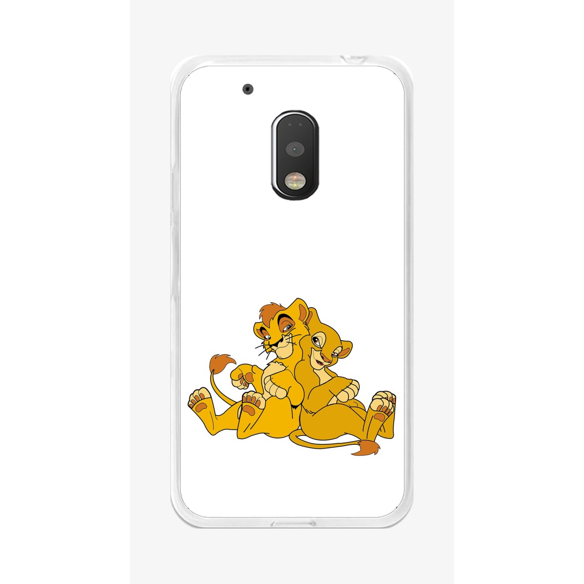 Funda Gel Tpu para Motorola Moto G4 Play Diseño Leones Dibujos