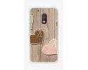 Funda Gel Tpu para Motorola Moto G4 Play Diseño Corazones Madera Dibujos