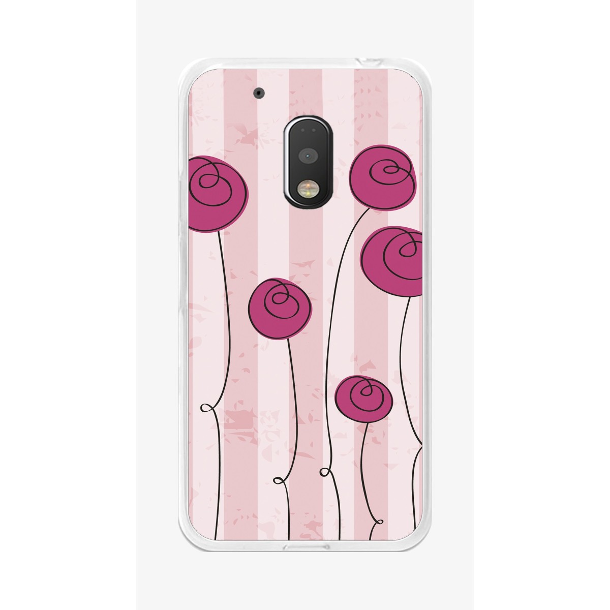 Funda Gel Tpu para Motorola Moto G4 Play Diseño Flores Vintage Dibujos