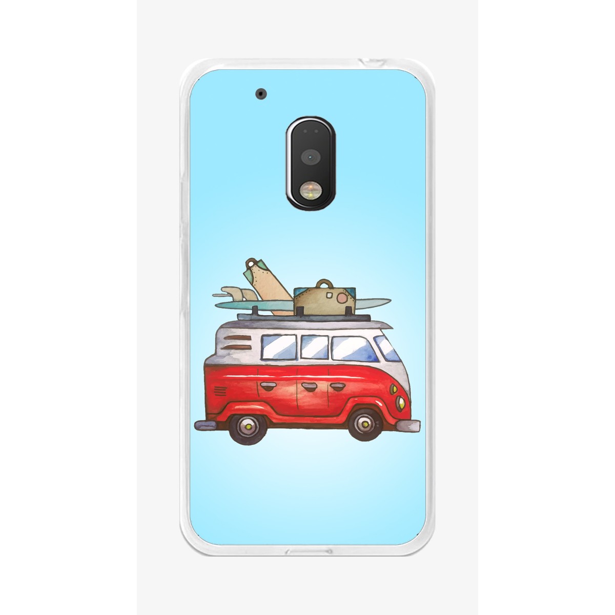 Funda Gel Tpu para Motorola Moto G4 Play Diseño Furgoneta Dibujos