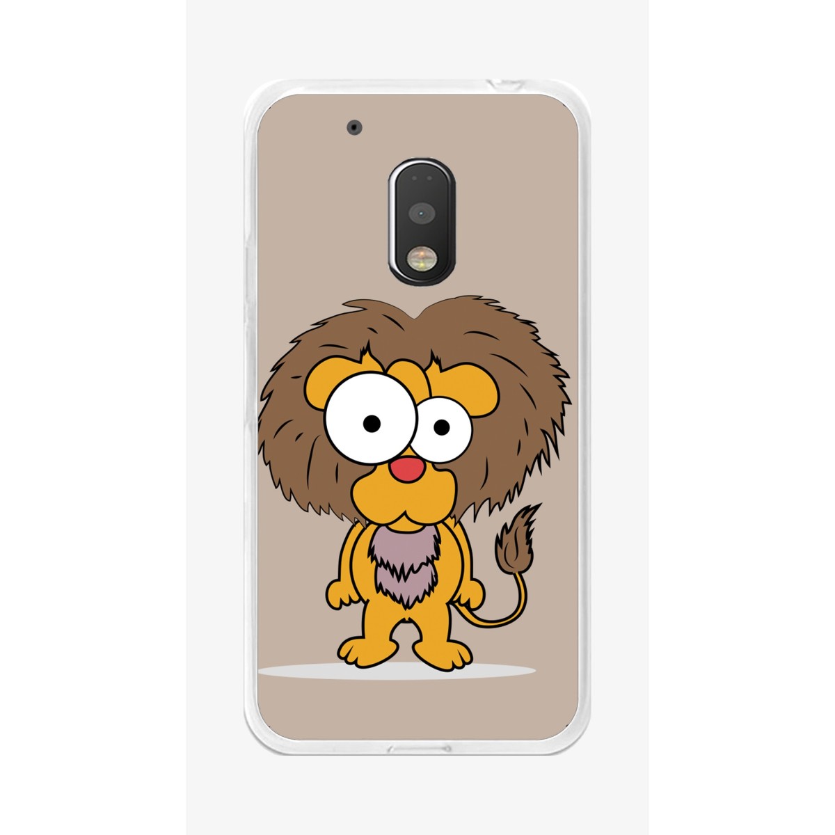 Funda Gel Tpu para Motorola Moto G4 Play Diseño Leon Dibujos
