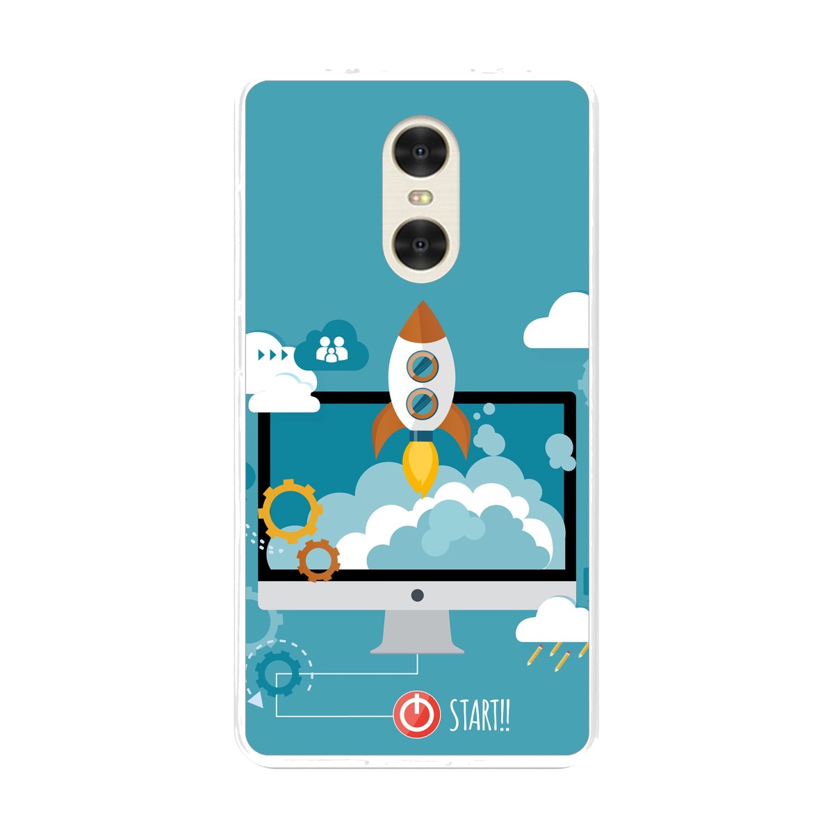 Funda Gel Tpu para Xiaomi Redmi Pro 5.5" Diseño Cohete Dibujos