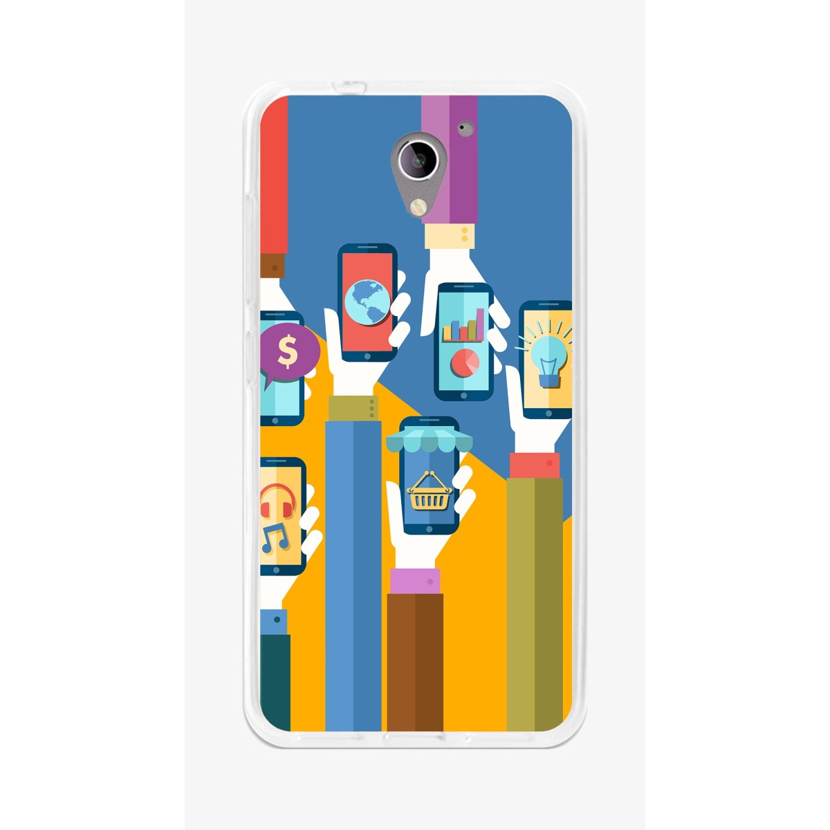 Funda Gel Tpu para Zte Blade A510 Diseño Apps Dibujos