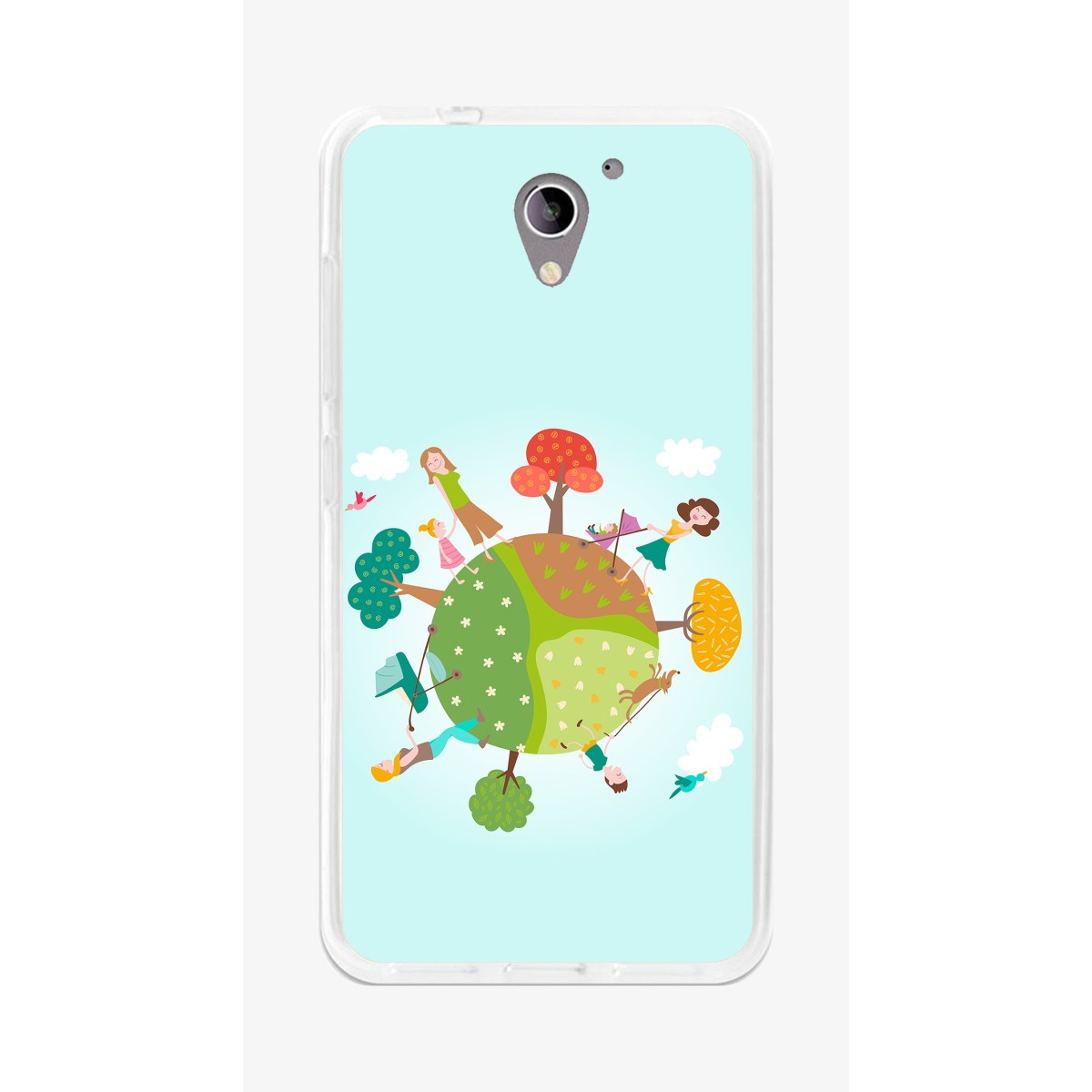 Funda Gel Tpu para Zte Blade A510 Diseño Familia Dibujos