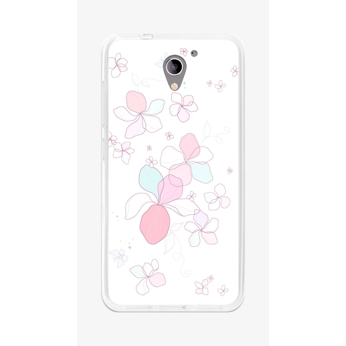 Funda Gel Tpu para Zte Blade A510 Diseño Flores-Minimal Dibujos
