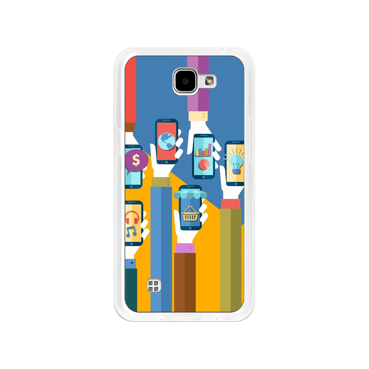 Funda Gel Tpu para Lg K4 Diseño Apps Dibujos