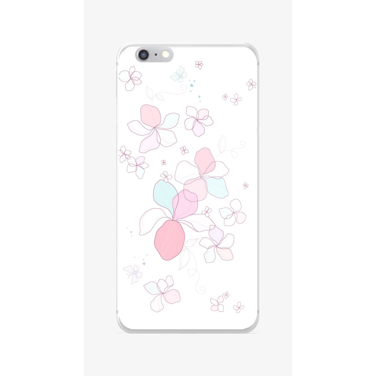 Funda Gel Tpu para Iphone 6 / 6S Diseño Flores-Minimal Dibujos