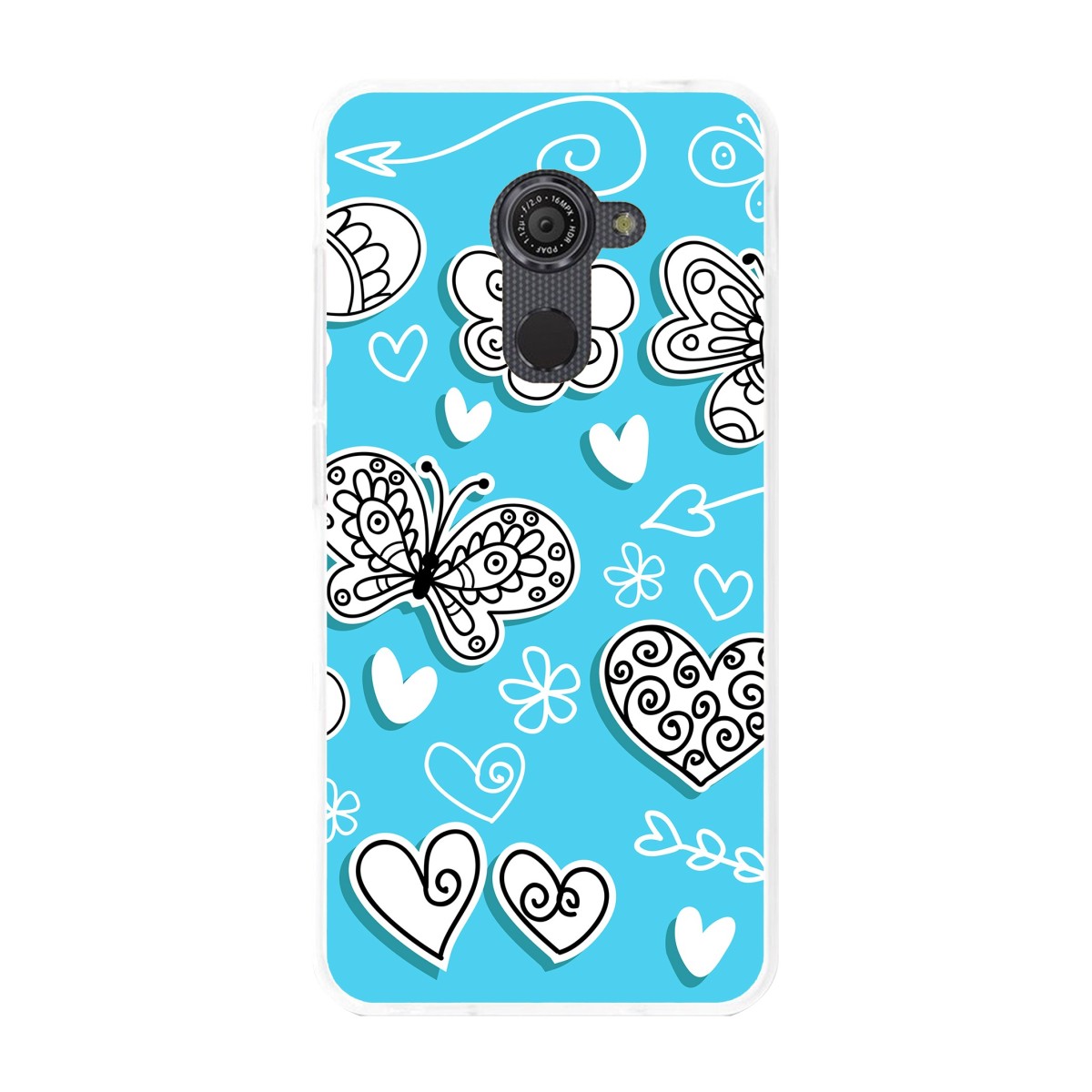 Funda Gel Tpu para Vodafone Smart Platinum 7 Diseño Mariposas Dibujos