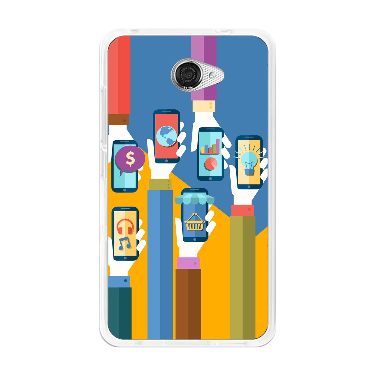 Funda Gel Tpu para Vodafone Smart Ultra 7 Diseño Apps Dibujos