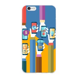 Funda Gel Tpu para Iphone 6 Plus / 6S Plus Diseño Apps Dibujos