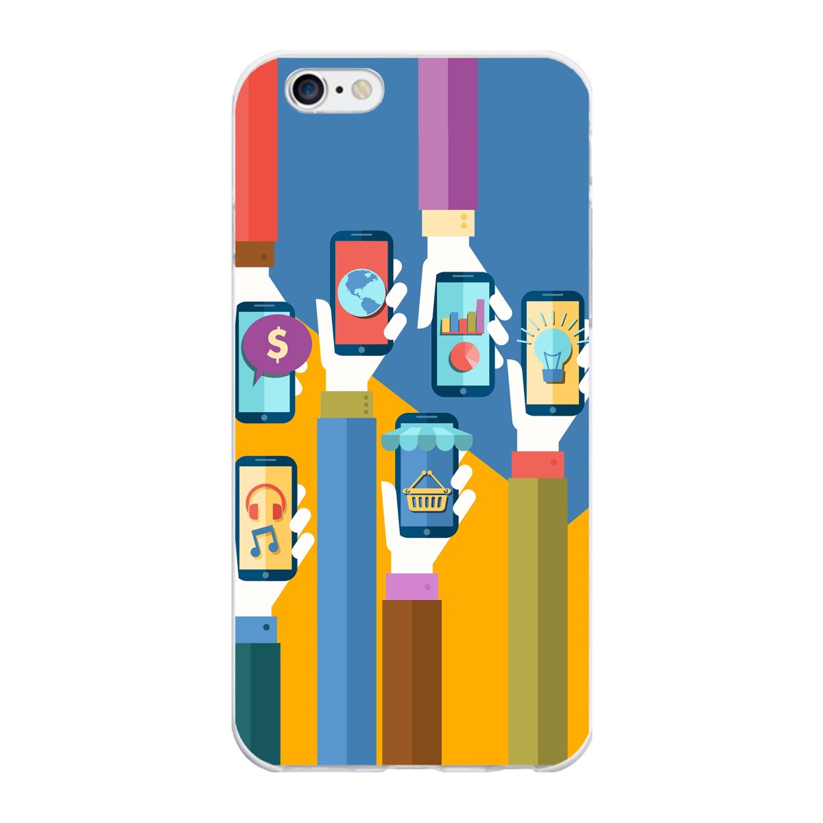 Funda Gel Tpu para Iphone 6 Plus / 6S Plus Diseño Apps Dibujos