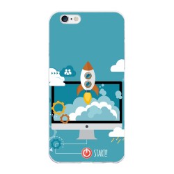 Funda Gel Tpu para Iphone 6 Plus / 6S Plus Diseño Cohete Dibujos