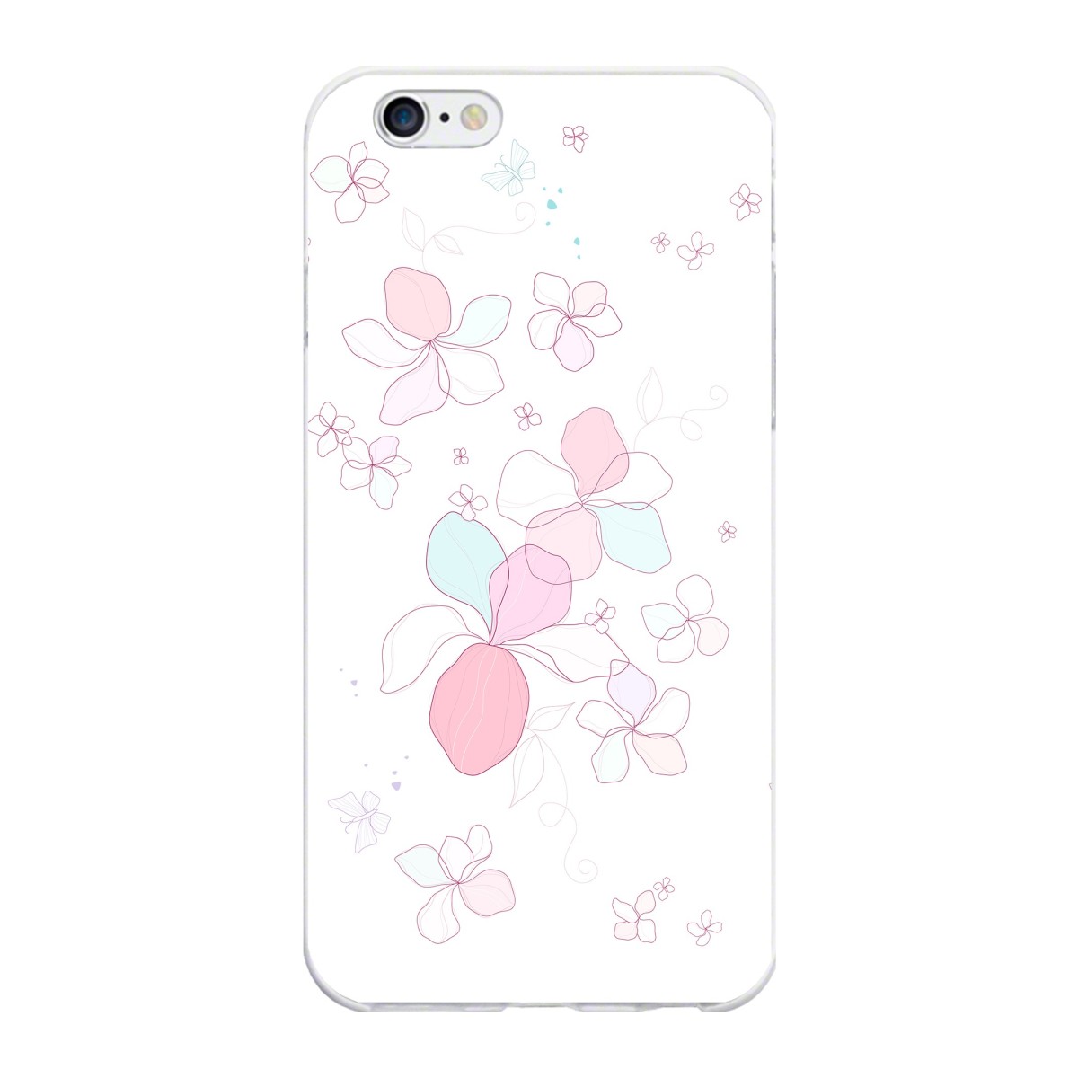 Funda Gel Tpu para Iphone 6 Plus / 6S Plus Diseño Flores-Minimal Dibujos