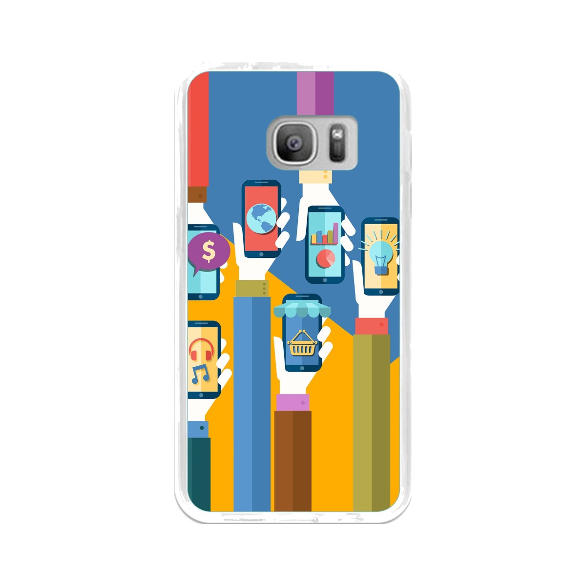 Funda Gel Tpu para Samsung Galaxy S7 Diseño Apps Dibujos