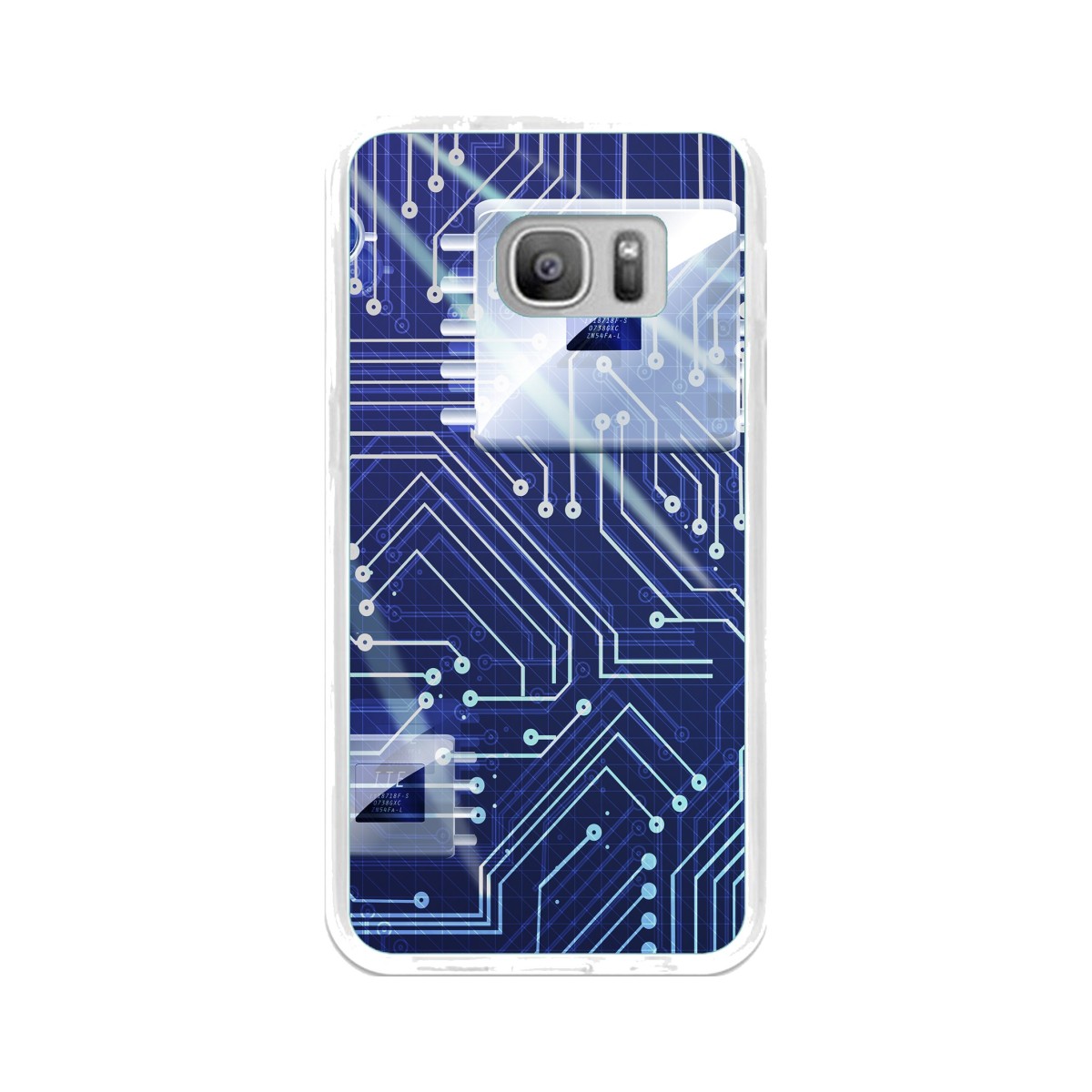 Funda Gel Tpu para Samsung Galaxy S7 Diseño Circuito Dibujos