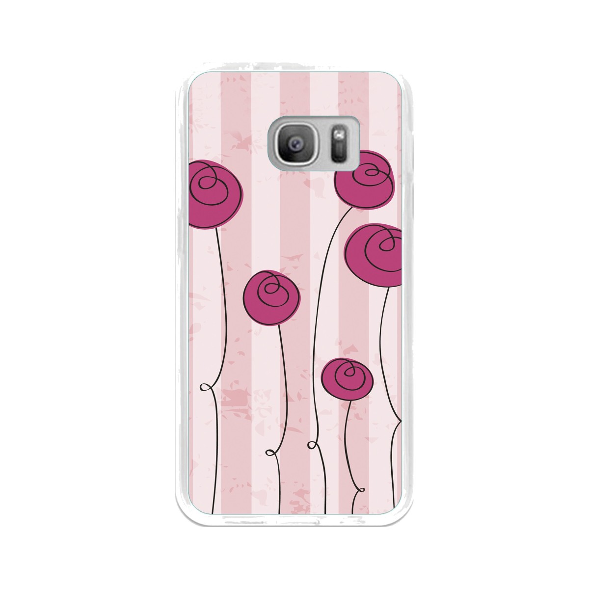Funda Gel Tpu para Samsung Galaxy S7 Diseño Flores Vintage Dibujos