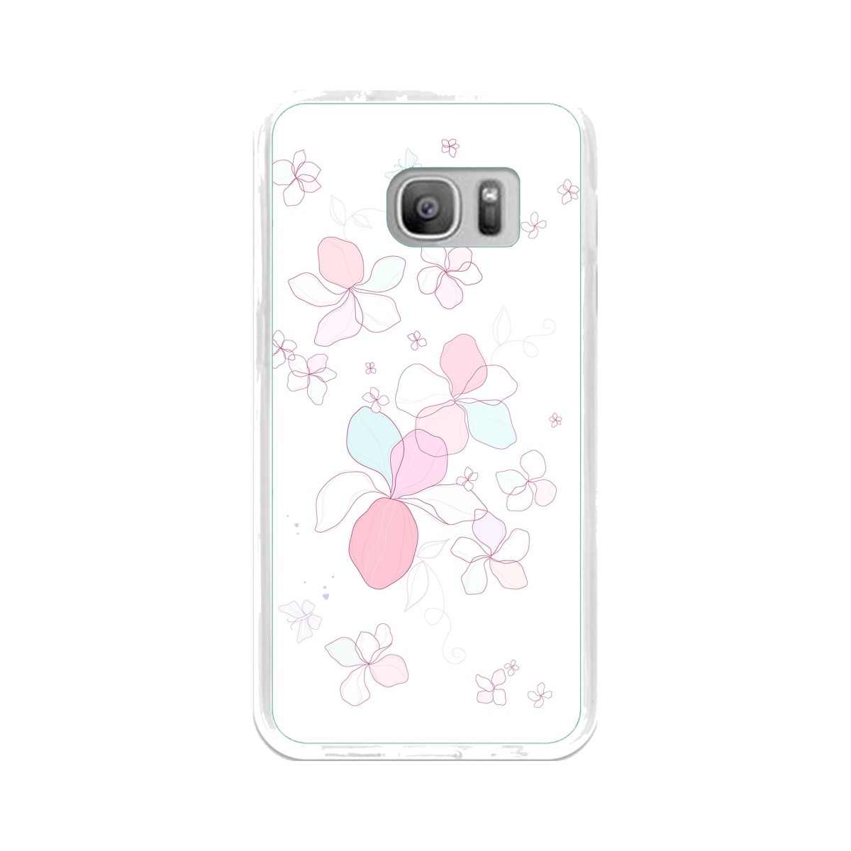 Funda Gel Tpu para Samsung Galaxy S7 Diseño Flores-Minimal Dibujos