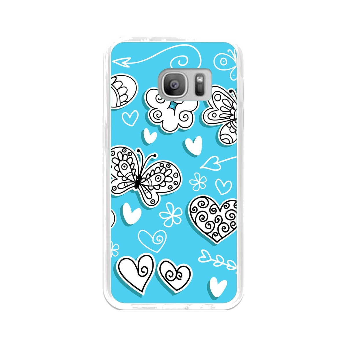 Funda Gel Tpu para Samsung Galaxy S7 Diseño Mariposas Dibujos
