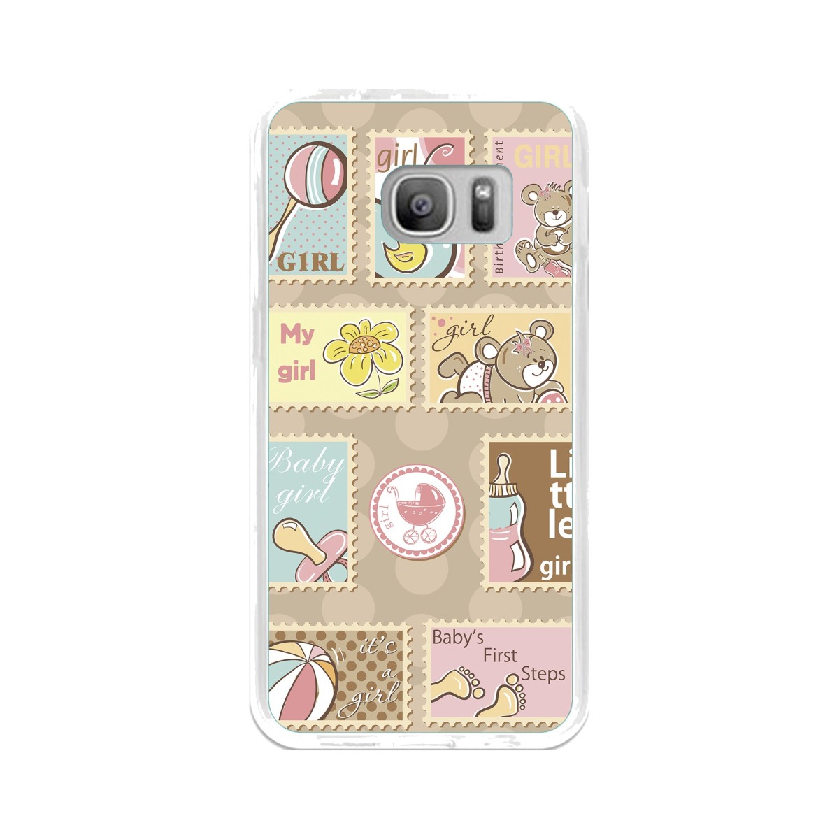 Funda Gel Tpu para Samsung Galaxy S7 Diseño Sellos Dibujos