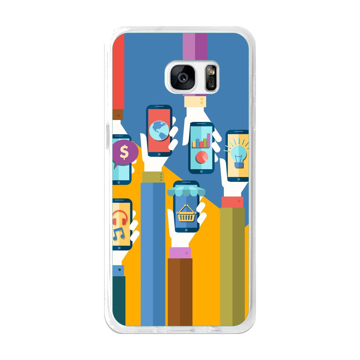 Funda Gel Tpu para Samsung Galaxy S7 Edge Diseño Apps Dibujos