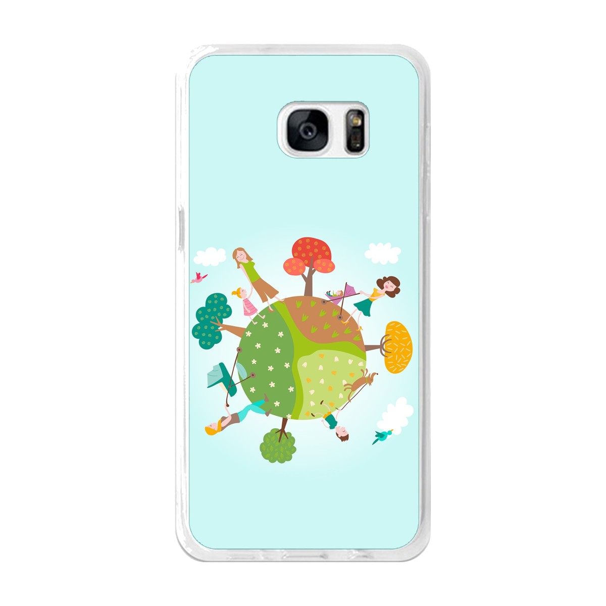 Funda Gel Tpu para Samsung Galaxy S7 Edge Diseño Familia Dibujos