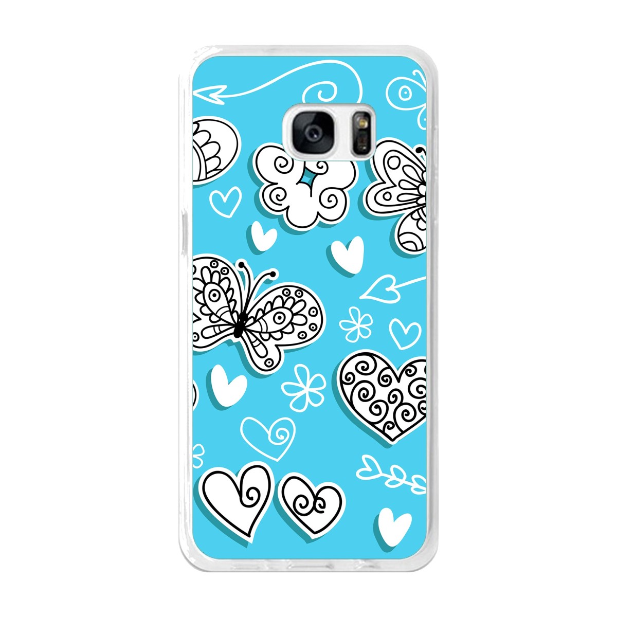 Funda Gel Tpu para Samsung Galaxy S7 Edge Diseño Mariposas Dibujos