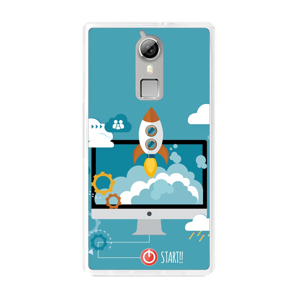 Funda Gel Tpu para Doogee F5 / F5 Pro Diseño Cohete Dibujos