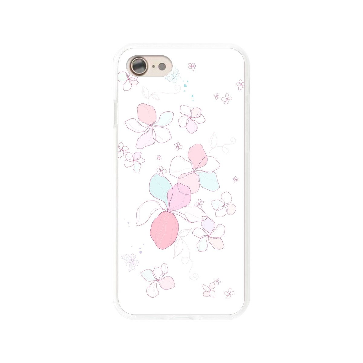 Funda Gel Tpu para Iphone 7 /  8 Diseño Flores-Minimal Dibujos