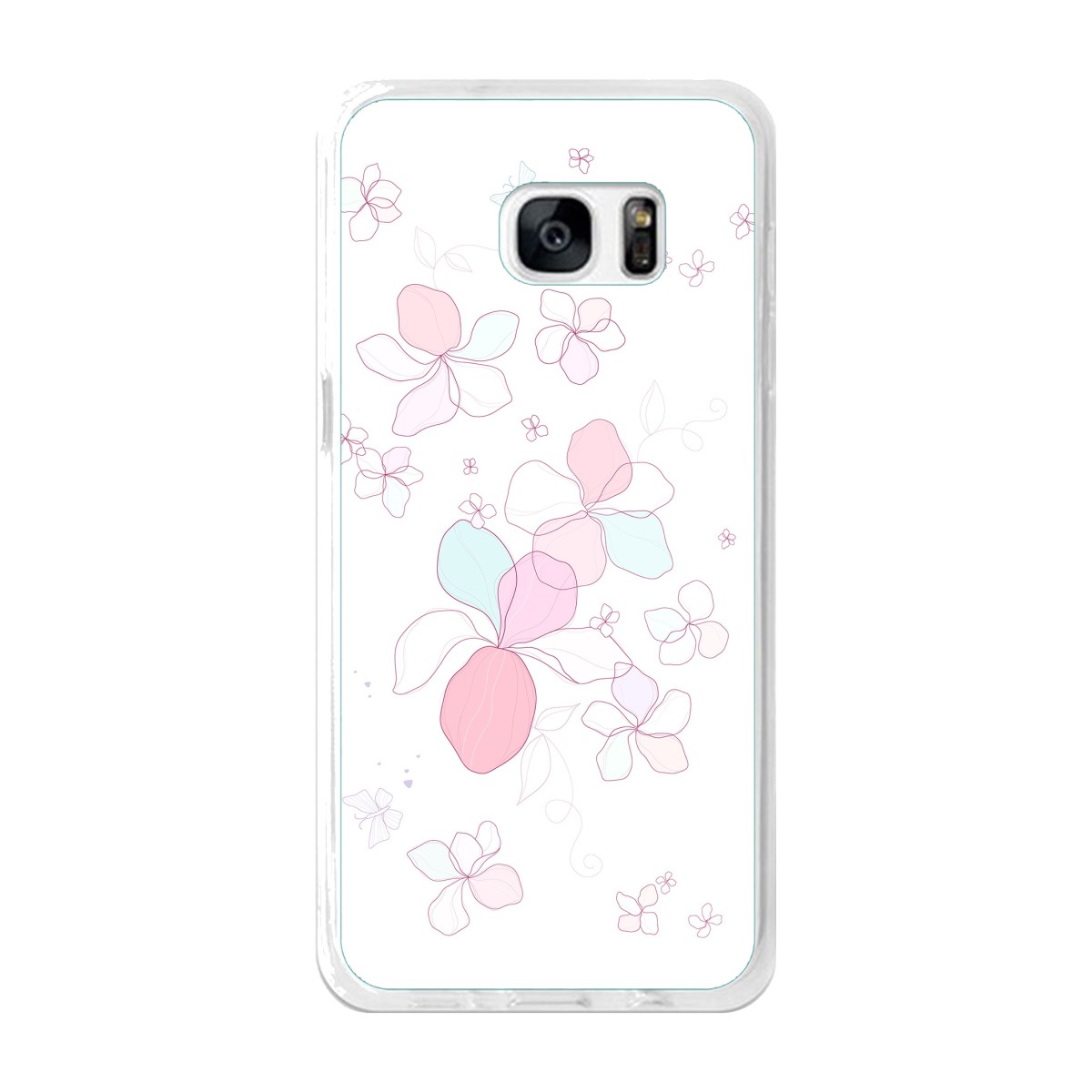 Funda Gel Tpu para Samsung Galaxy S7 Edge Diseño Flores-Minimal Dibujos