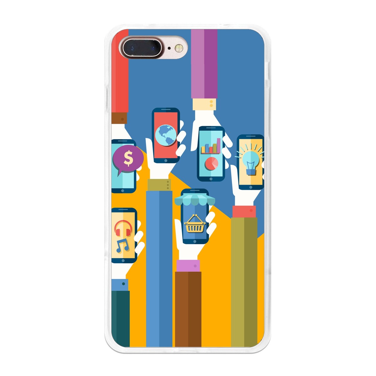Funda Gel Tpu para Iphone 7 Plus / 8 Plus Diseño Apps Dibujos