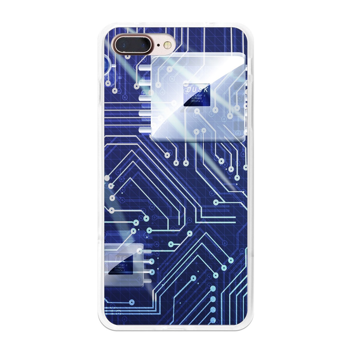 Funda Gel Tpu para Iphone 7 Plus / 8 Plus Diseño Circuito Dibujos