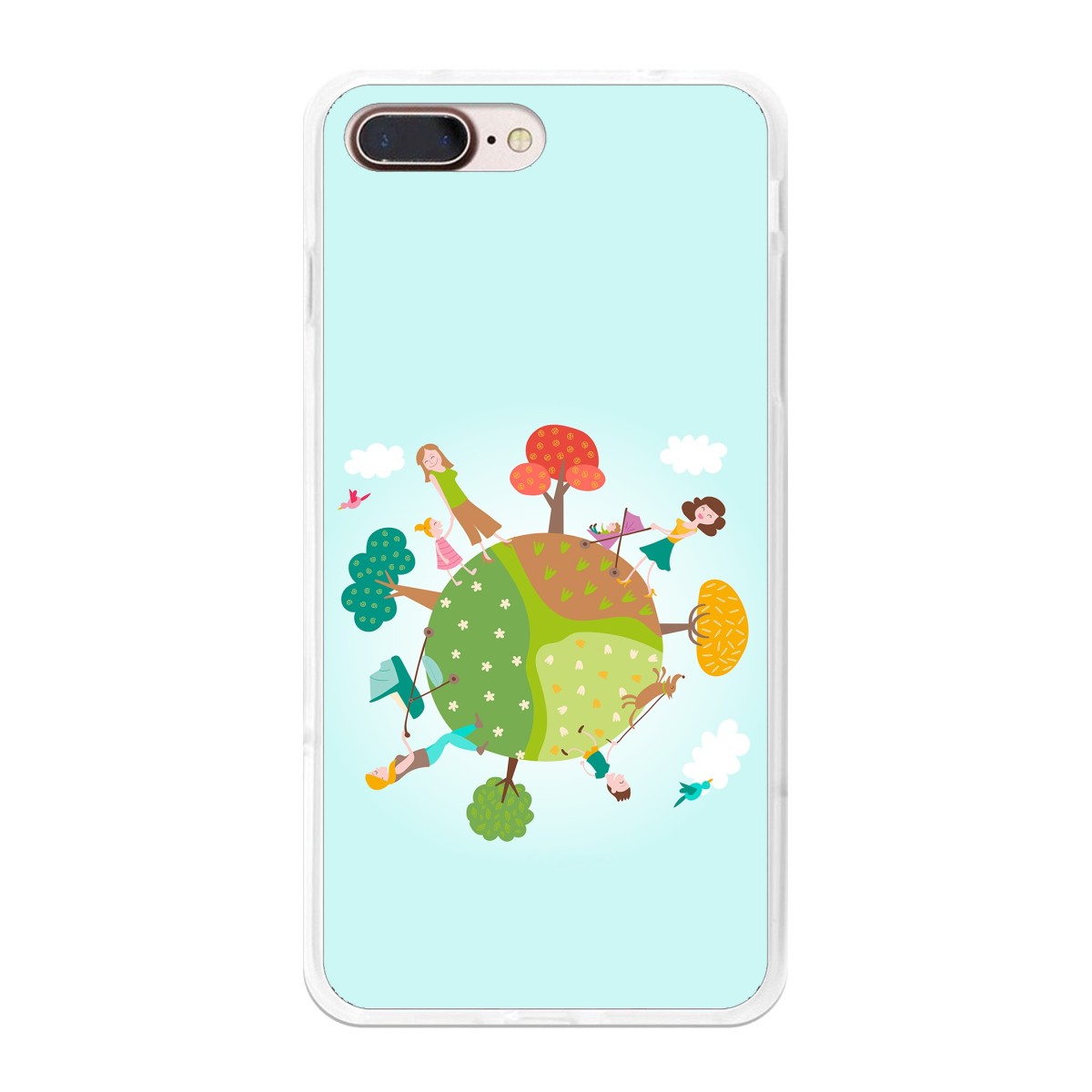 Funda Gel Tpu para Iphone 7 Plus / 8 Plus Diseño Familia Dibujos