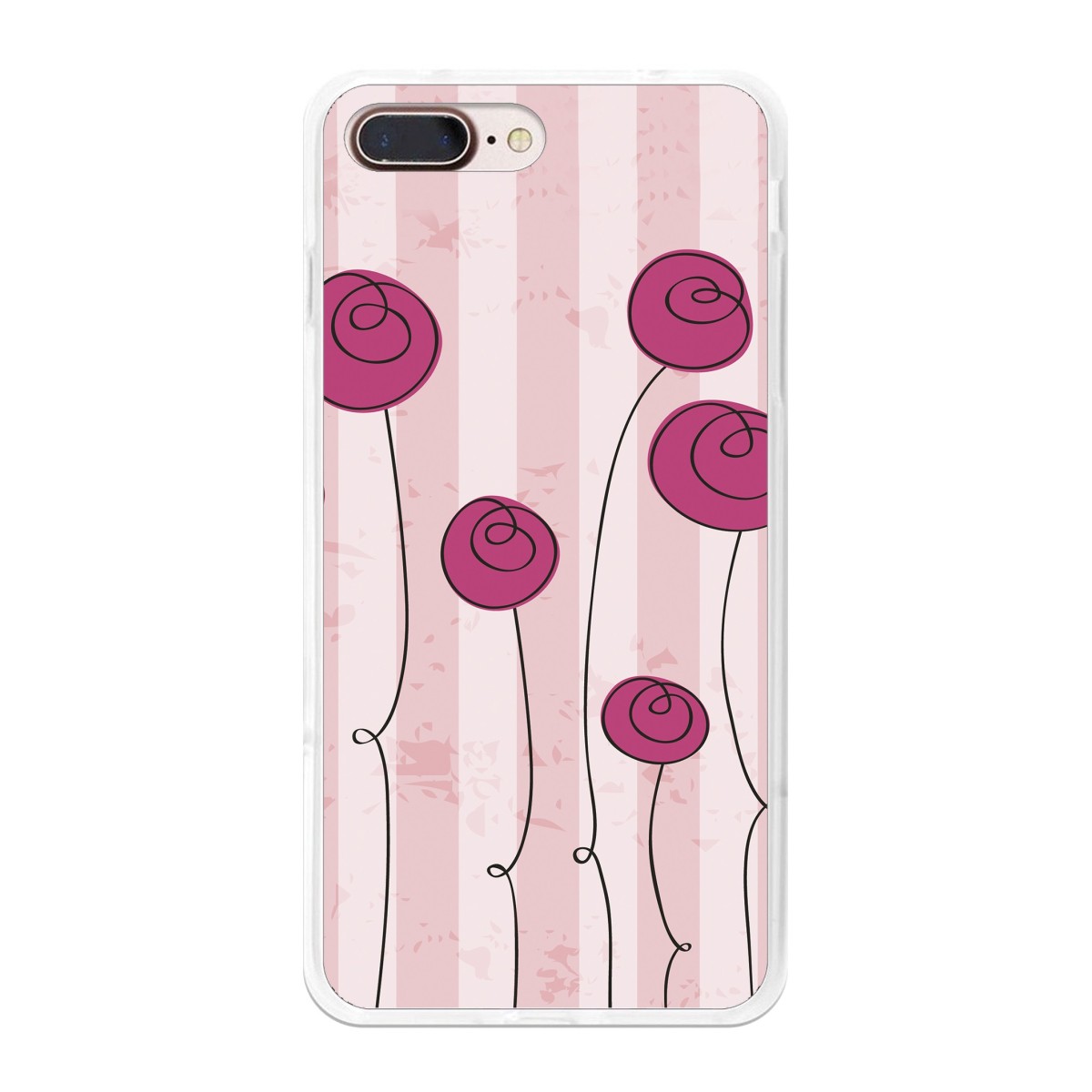 Funda Gel Tpu para Iphone 7 Plus / 8 Plus Diseño Flores Vintage Dibujos